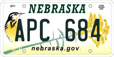 NE license plate APC684