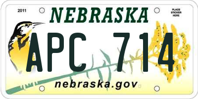 NE license plate APC714