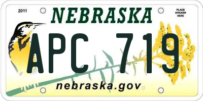 NE license plate APC719