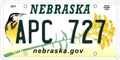 NE license plate APC727