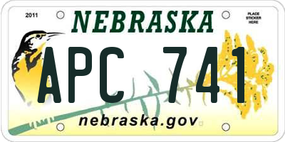 NE license plate APC741