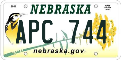 NE license plate APC744