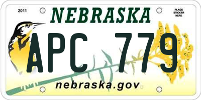 NE license plate APC779