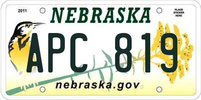 NE license plate APC819