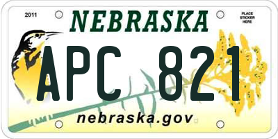 NE license plate APC821