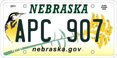 NE license plate APC907