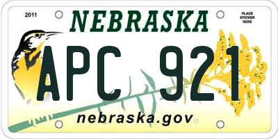 NE license plate APC921