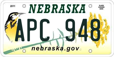 NE license plate APC948