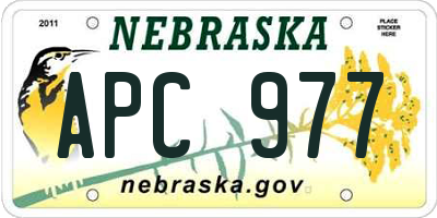 NE license plate APC977