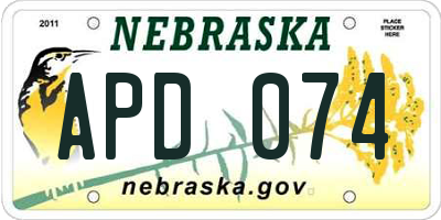 NE license plate APD074