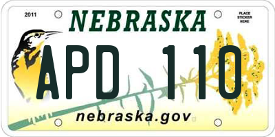 NE license plate APD110