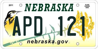 NE license plate APD121