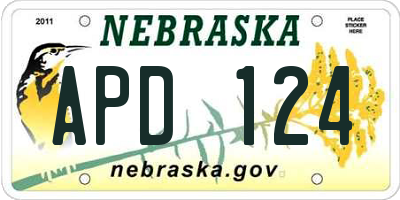 NE license plate APD124