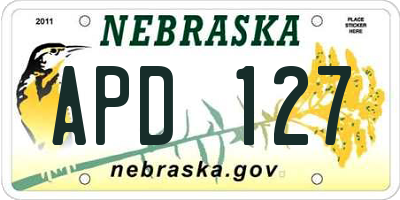 NE license plate APD127