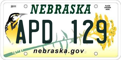 NE license plate APD129