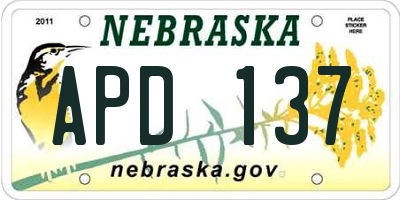 NE license plate APD137