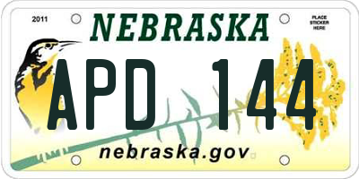 NE license plate APD144