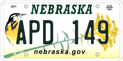 NE license plate APD149