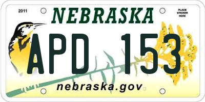 NE license plate APD153