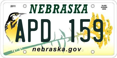 NE license plate APD159