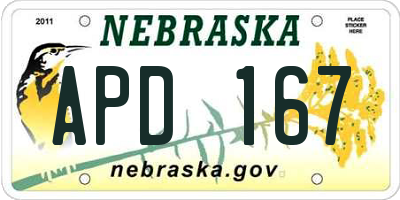 NE license plate APD167