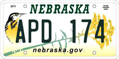 NE license plate APD174