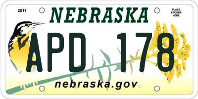 NE license plate APD178