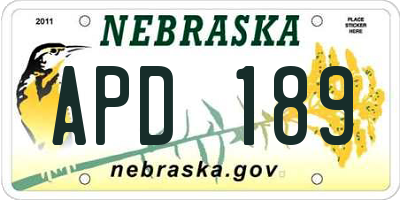 NE license plate APD189