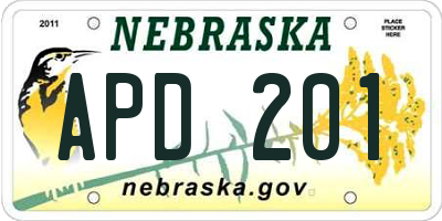 NE license plate APD201