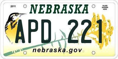 NE license plate APD221