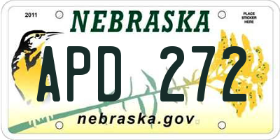 NE license plate APD272
