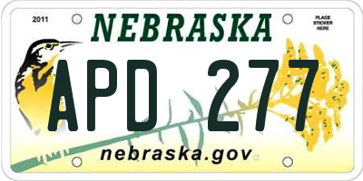 NE license plate APD277