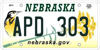 NE license plate APD303