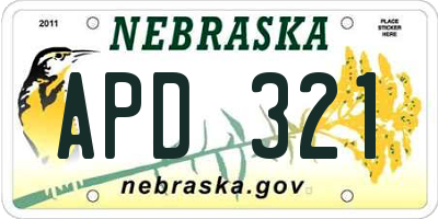 NE license plate APD321