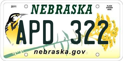NE license plate APD322