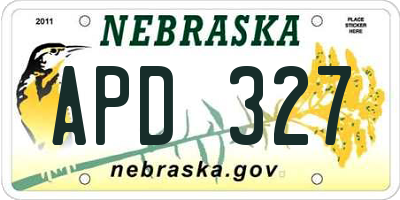NE license plate APD327