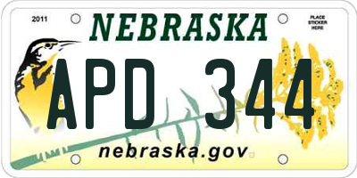 NE license plate APD344