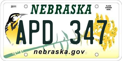 NE license plate APD347