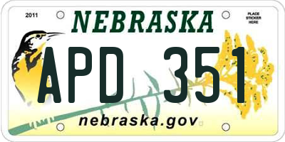 NE license plate APD351