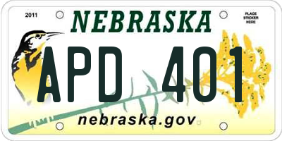 NE license plate APD401
