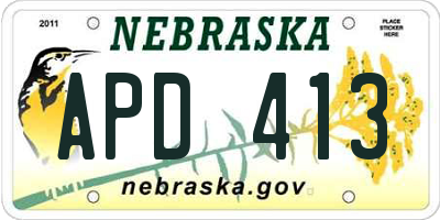 NE license plate APD413