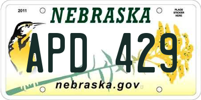 NE license plate APD429