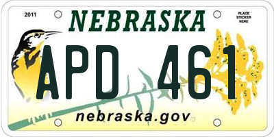 NE license plate APD461