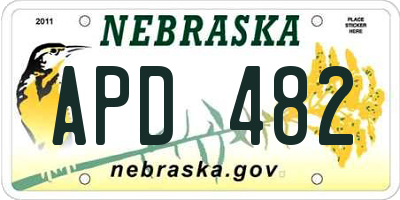 NE license plate APD482