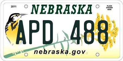 NE license plate APD488
