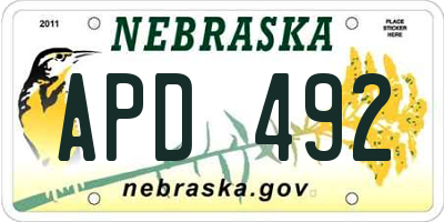 NE license plate APD492