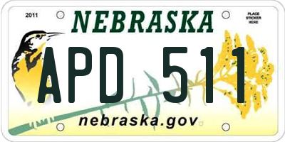 NE license plate APD511