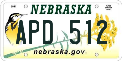 NE license plate APD512