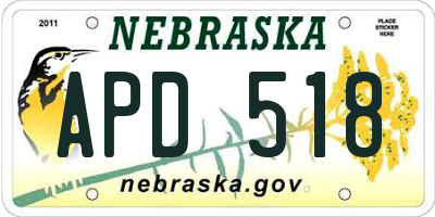 NE license plate APD518