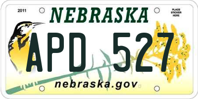 NE license plate APD527